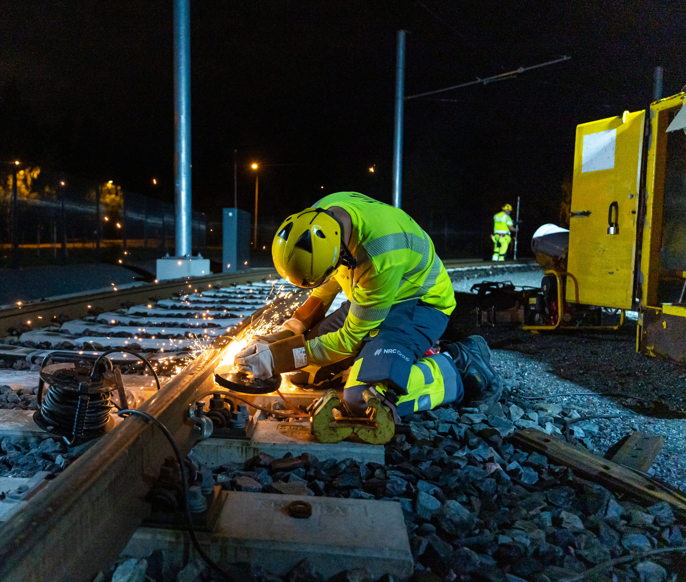 Cutting Tracks at Tramway Worksite