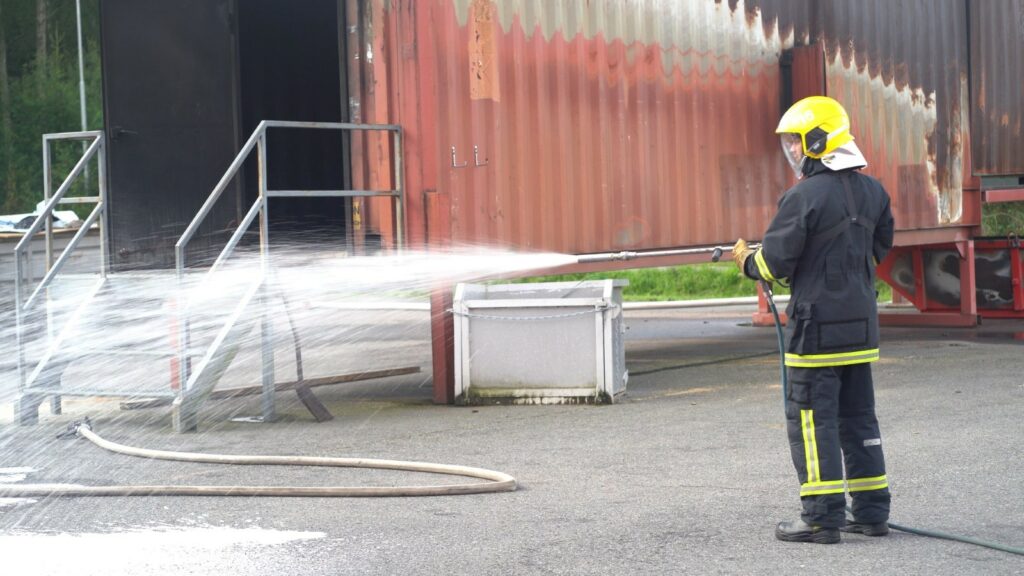 HAC with foam nozzle in use.